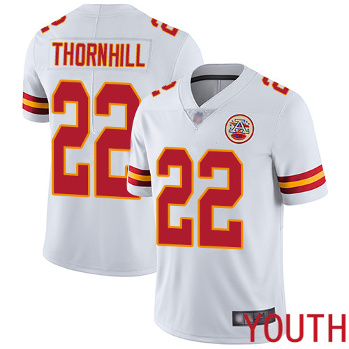 Youth Kansas City Chiefs 22 Thornhill Juan White Vapor Untouchable Limited Player Football Nike NFL Jersey